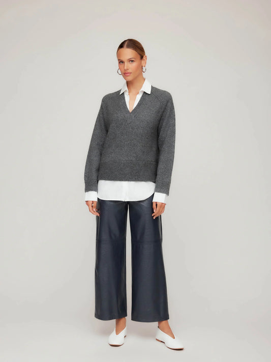 Faux Patent Leather Cropped Pants