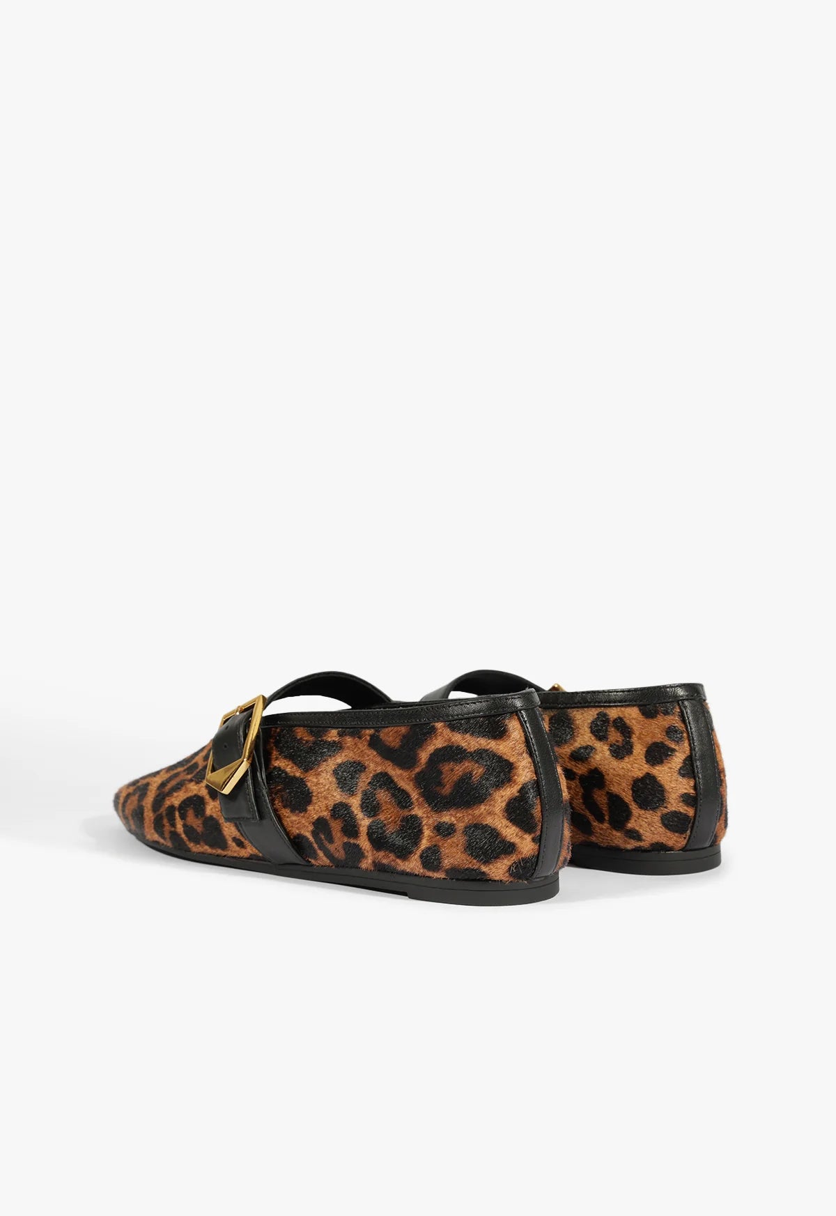 Courtney buckle hair calf flat - animal print