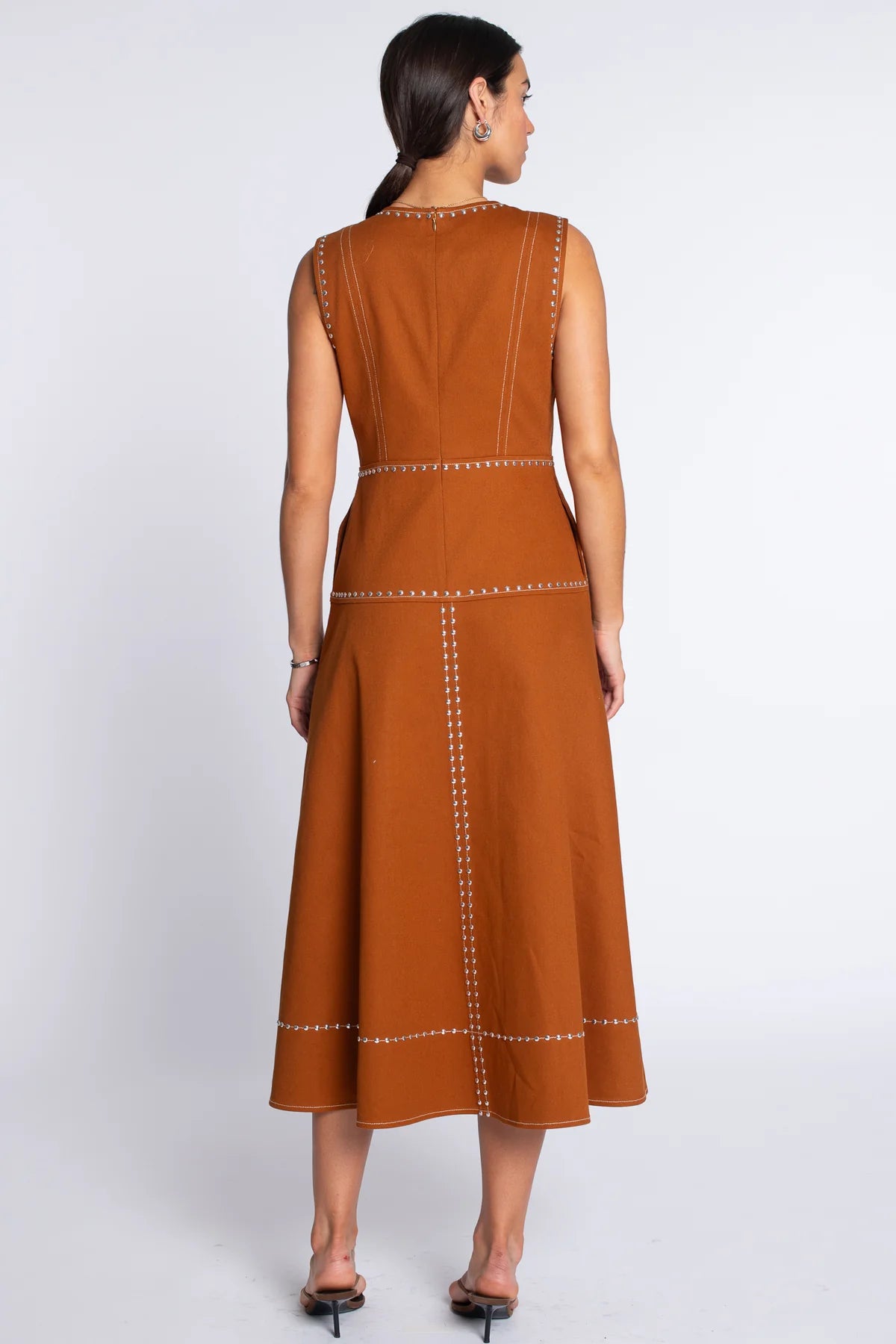Elizabeth James Claire Dress in Chocolate Studs