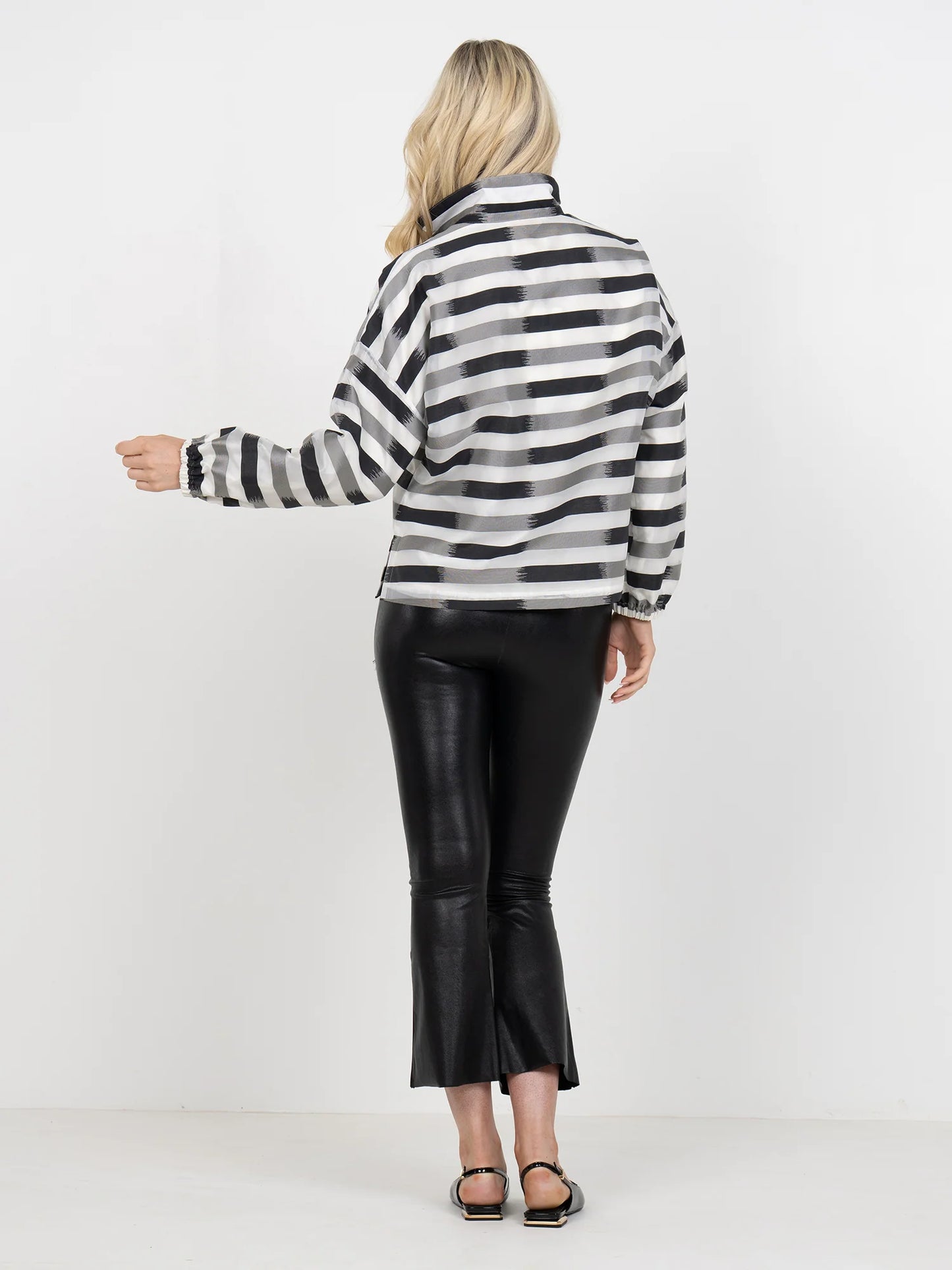 Long-Sleeve Truffle Stripe Poppy Top