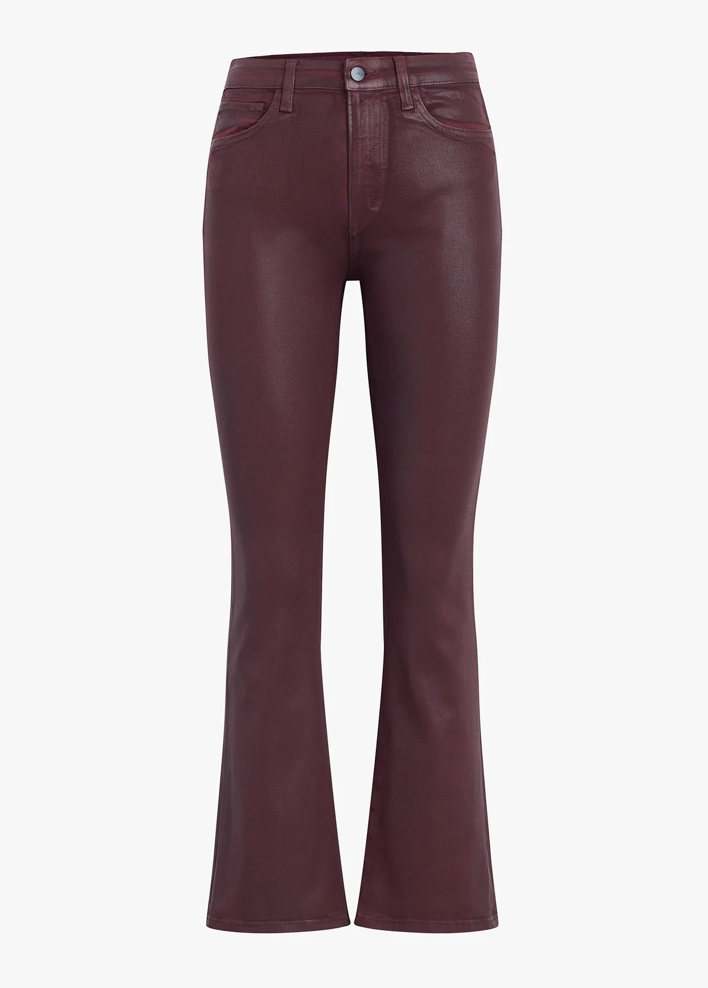 The Callie Cropped Bootcut Coated - Syrah