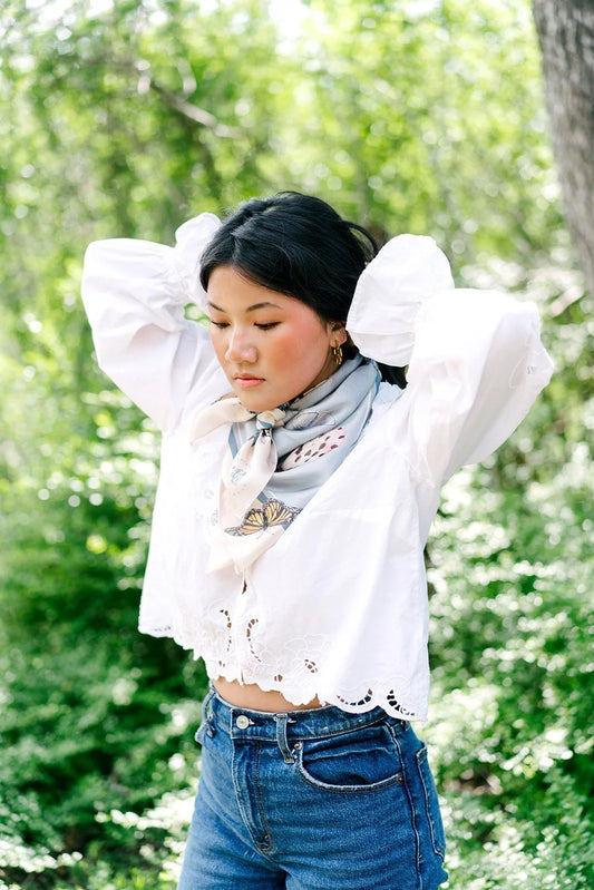 Butterfly silk scarf