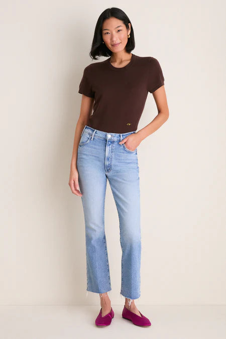 MOTHER DENIM Hustler Denim Ankle Fray- Sow Surreal