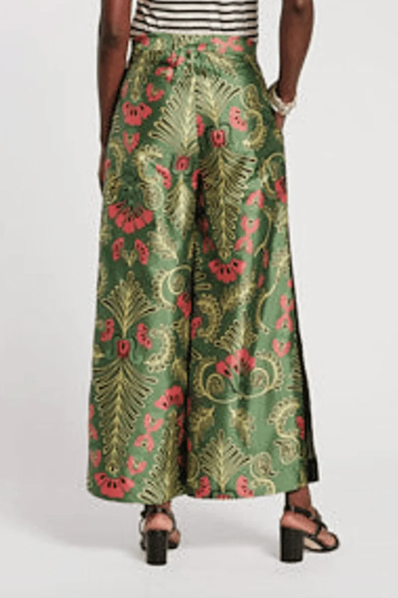 FRANCES VALENTINE Palazzo Canopy Pant in green/pink