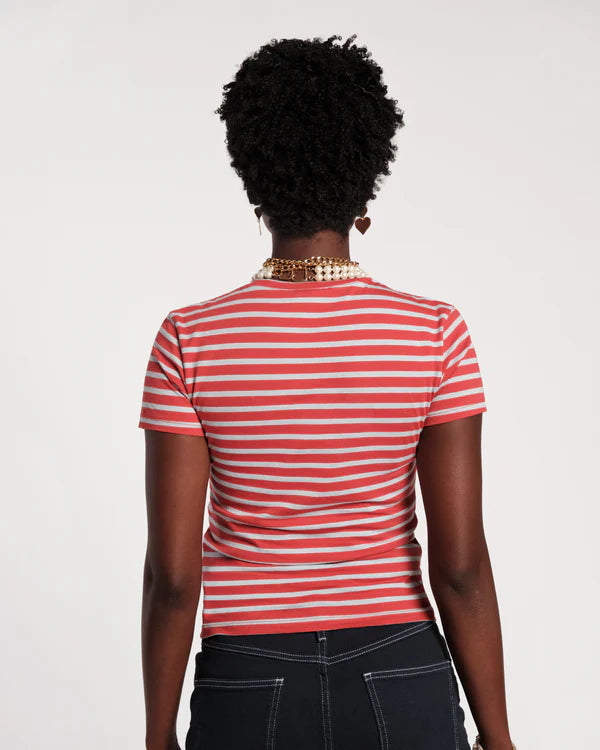 FRANCES VALENTINE Super Striped Baby Tee - in pink/white & blue/red
