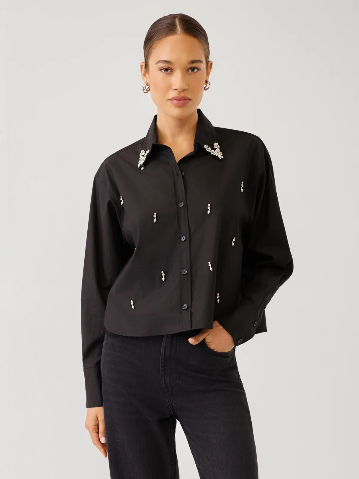Fifteen Twenty LISA EMBELLISHED BUTTON-UP TOP