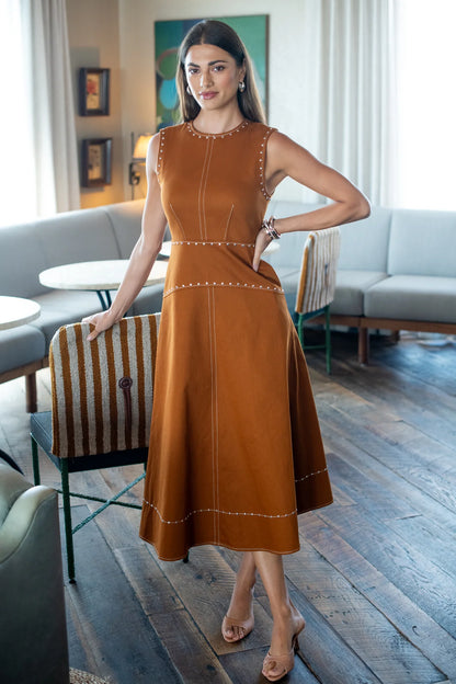 Elizabeth James Claire Dress in Chocolate Studs