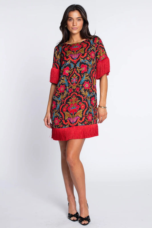 Elizabeth James - Tess Mini Dress in Damask