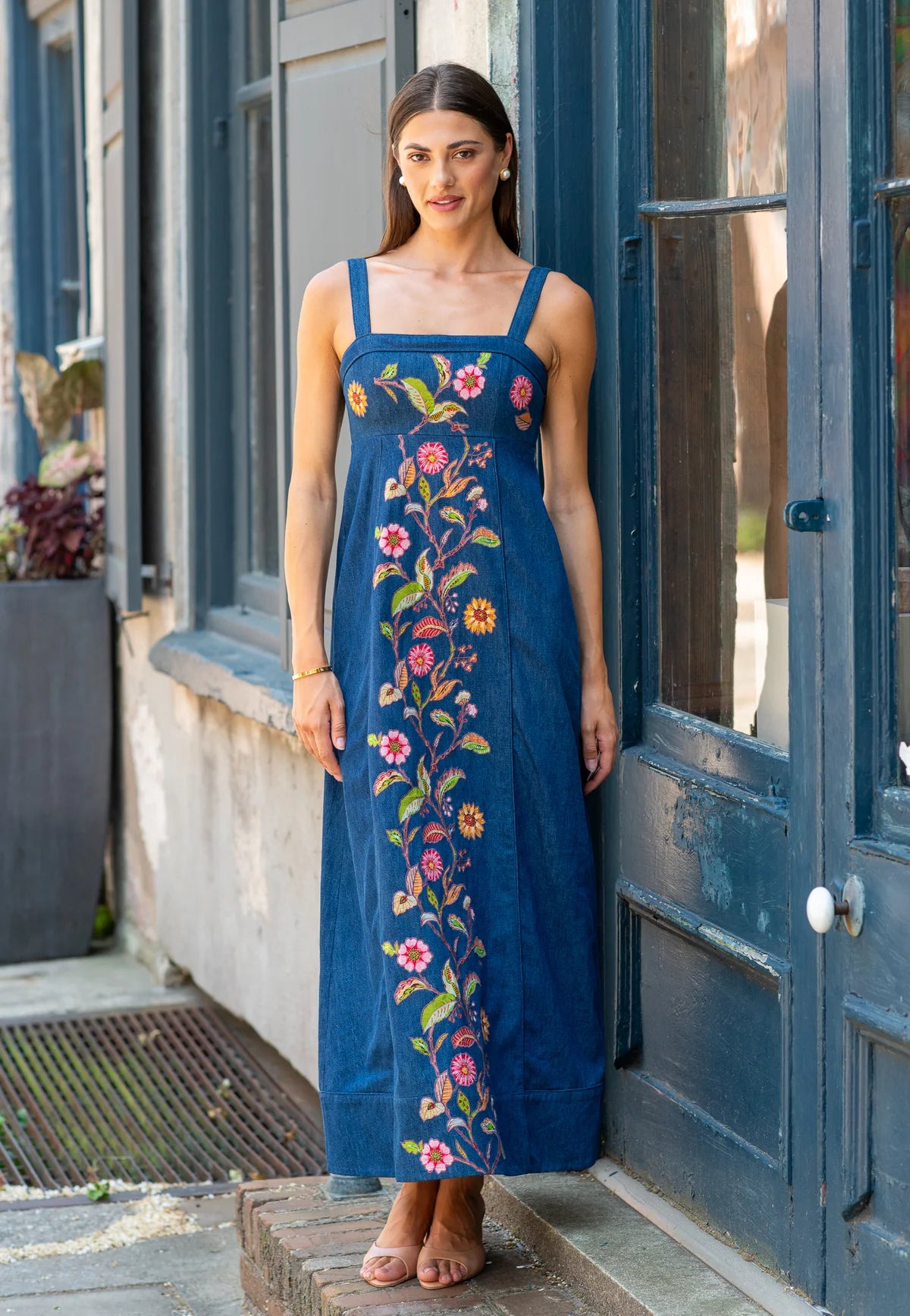 Elizabeth James Annalisa Dress - Denim Emb