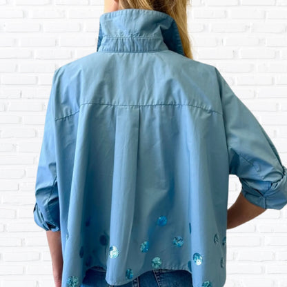 Abby Swing Sequin Top Wedgewood