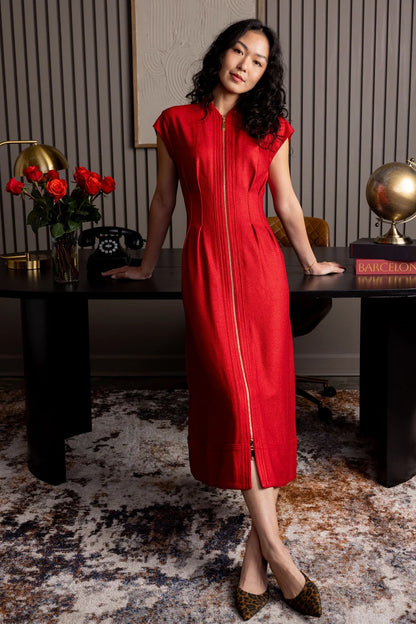 Thomas & Lourdes Rosalie Dress in Crimson