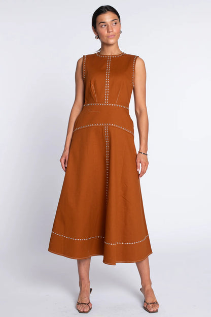 Elizabeth James Claire Dress in Chocolate Studs