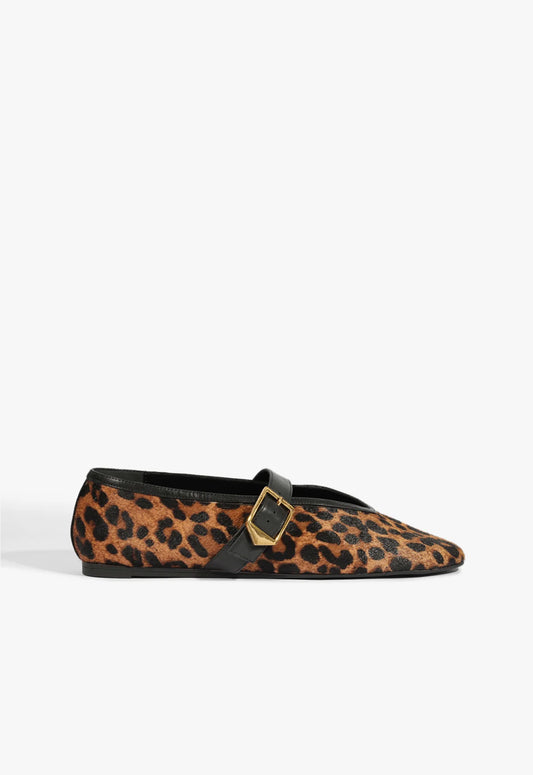 Courtney buckle hair calf flat - animal print