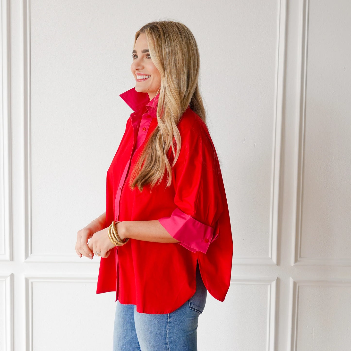 Abby Swing Top -  Red and Pink