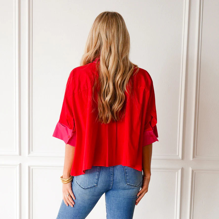 Abby Swing Top -  Red and Pink