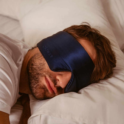 Midnight Blue Silk Sleep Eye Mask