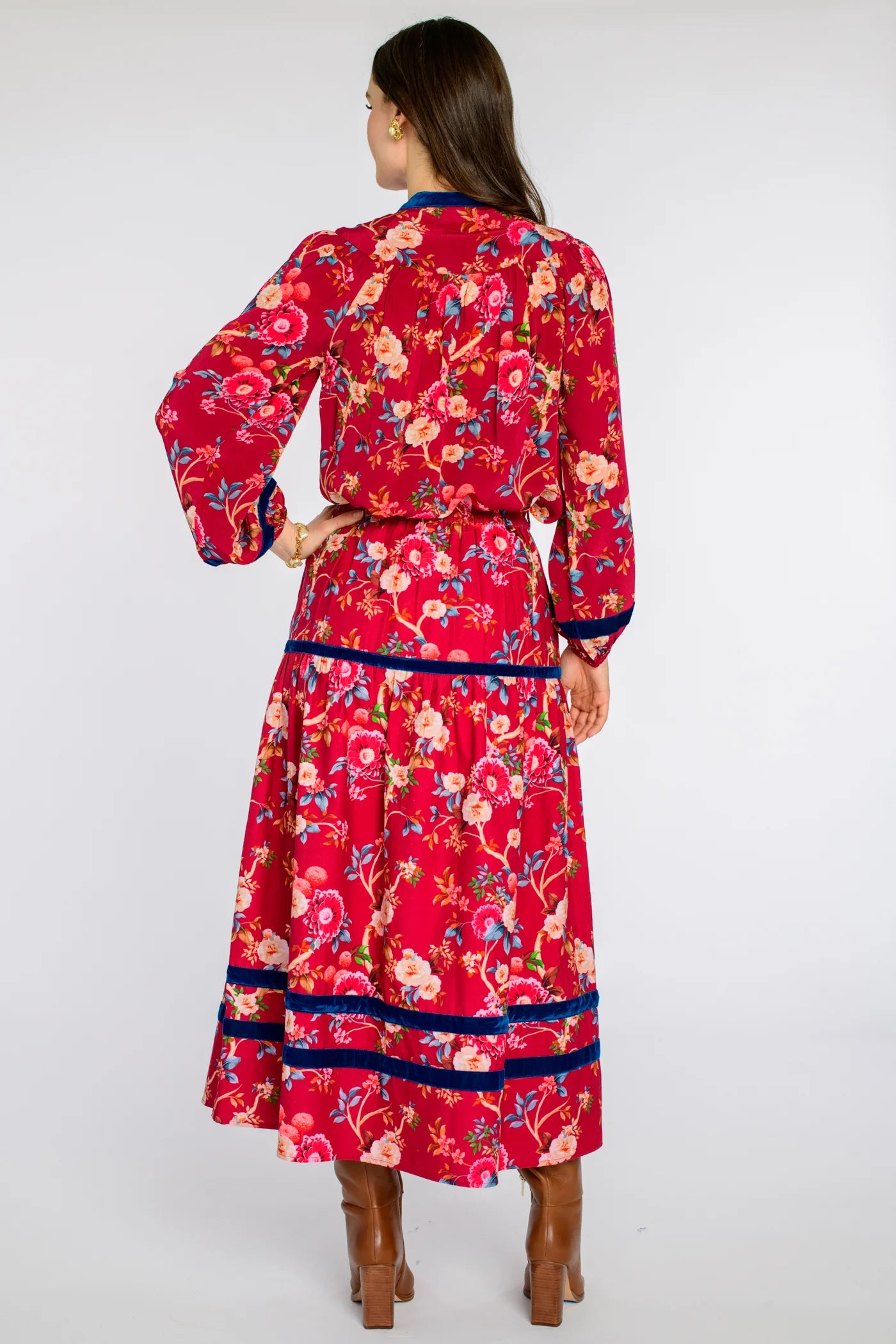 Hannah Top in Chinoiserie Scarlett