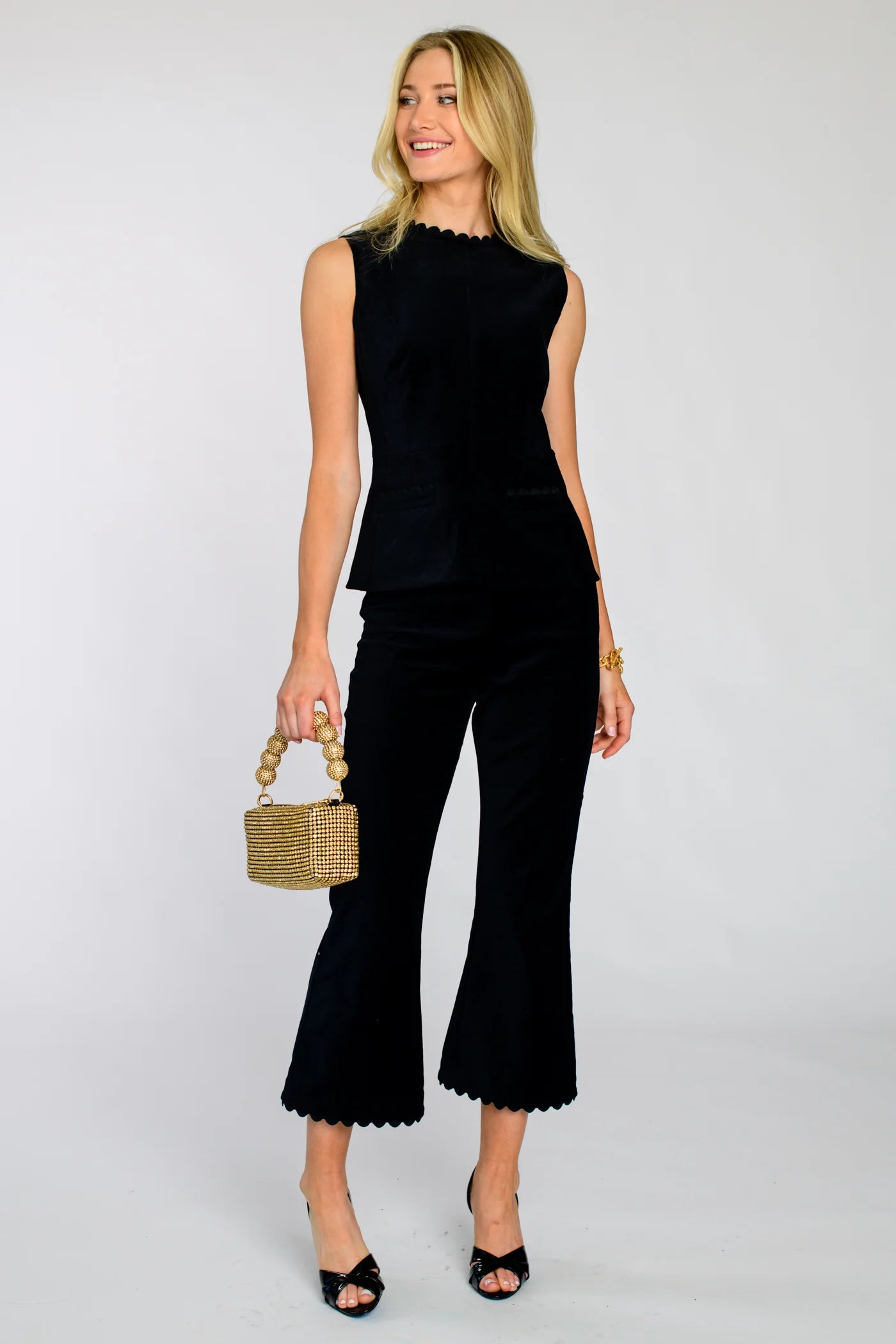 The Claire Top in Black Velvet