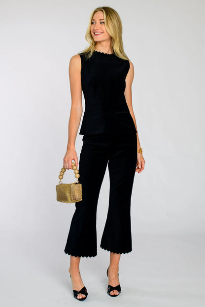 The Claire Top in Black Velvet