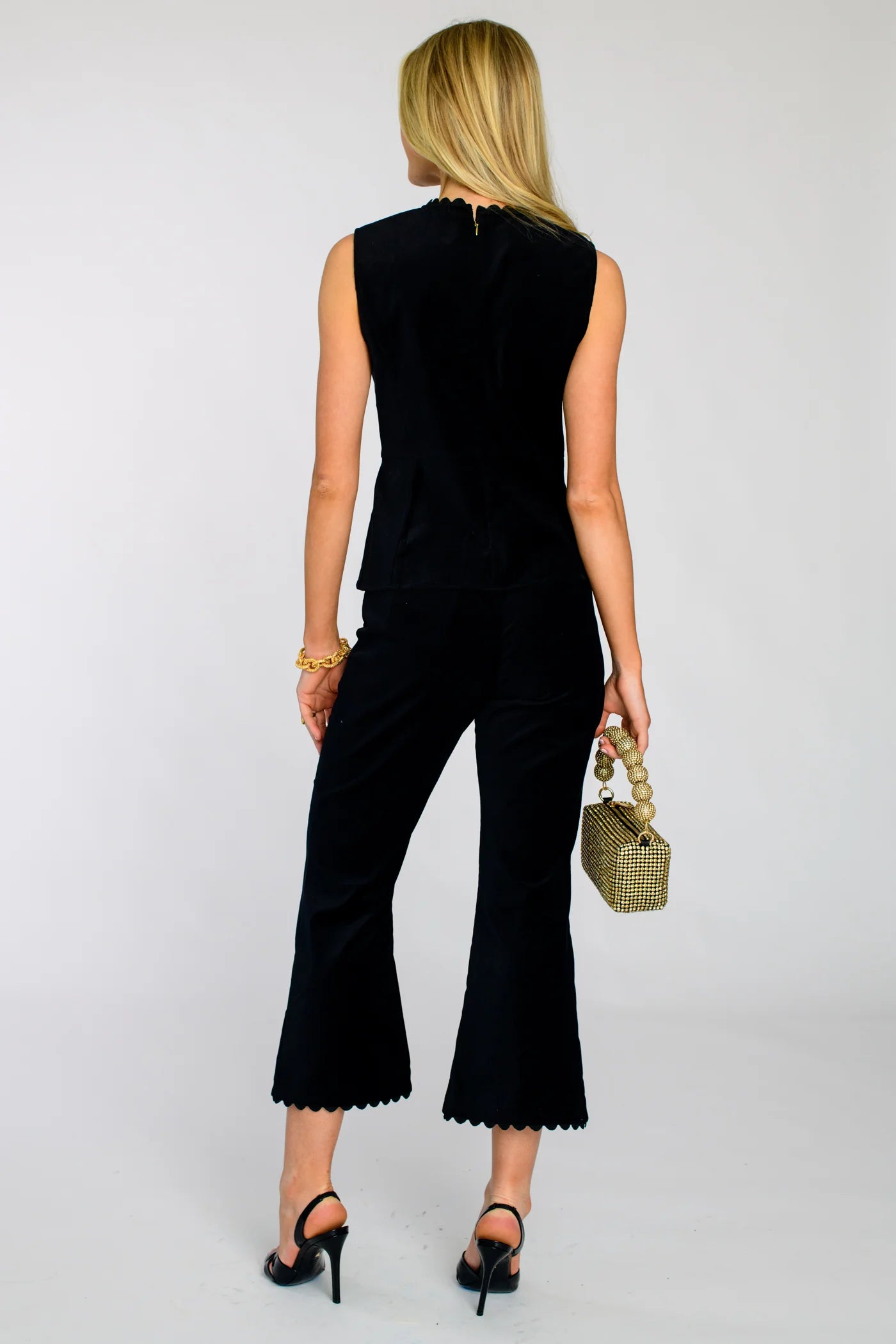 The Claire Top in Black Velvet