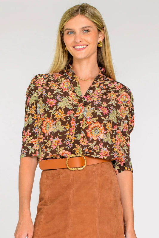 The Ruthie Top in Wallflower Brown