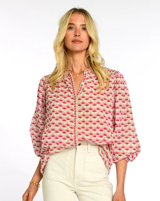 The Emily Fan Flower Top