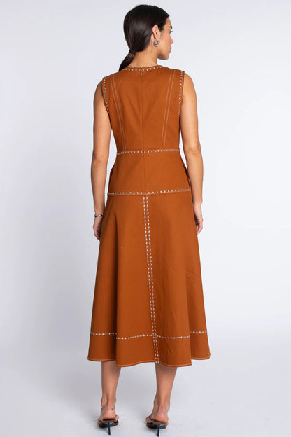 Elizabeth James Claire Dress in Chocolate Studs