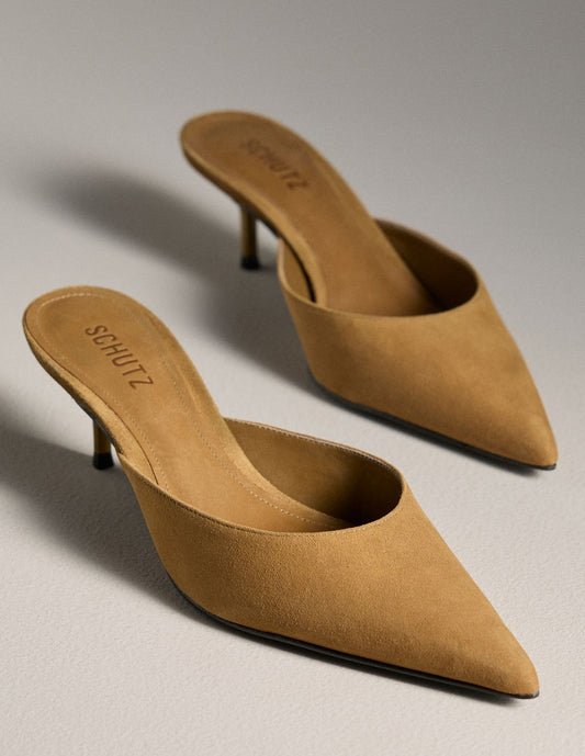Julie suede kitten heel - dried pistachio