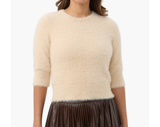 Mariah Fuzzy Elbow Sleeve Sweater