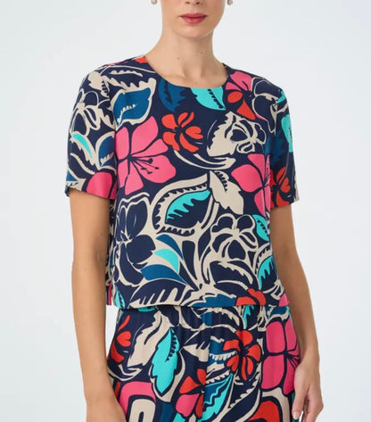 Trina Turk Sitio Printed Short Sleeve Top