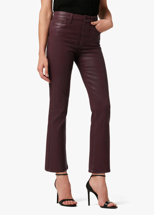 The Callie Cropped Bootcut Coated - Syrah