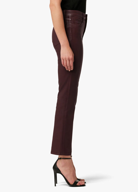 The Callie Cropped Bootcut Coated - Syrah