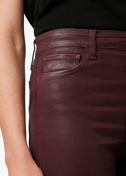 The Callie Cropped Bootcut Coated - Syrah