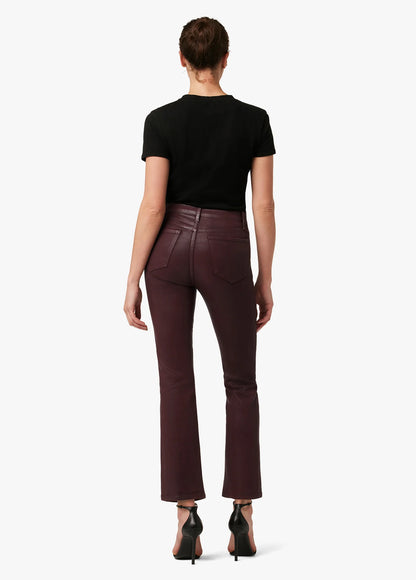 The Callie Cropped Bootcut Coated - Syrah