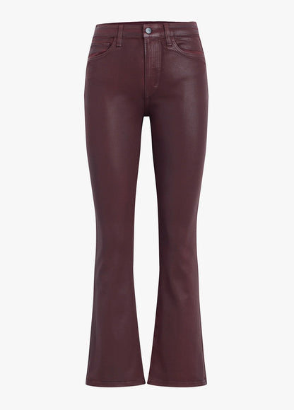 The Callie Cropped Bootcut Coated - Syrah