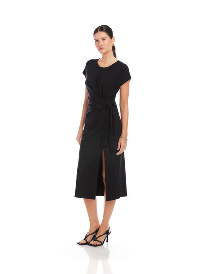 MARISA SIDE-KNOT MIDI DRESS