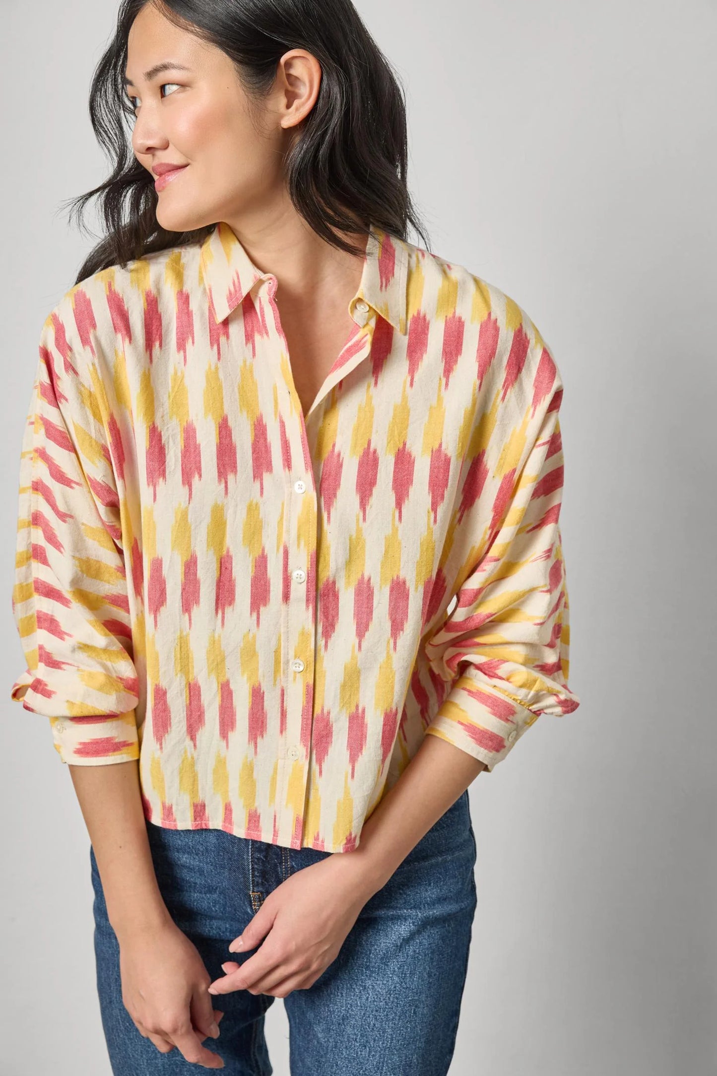Ikat Dolman Button Down