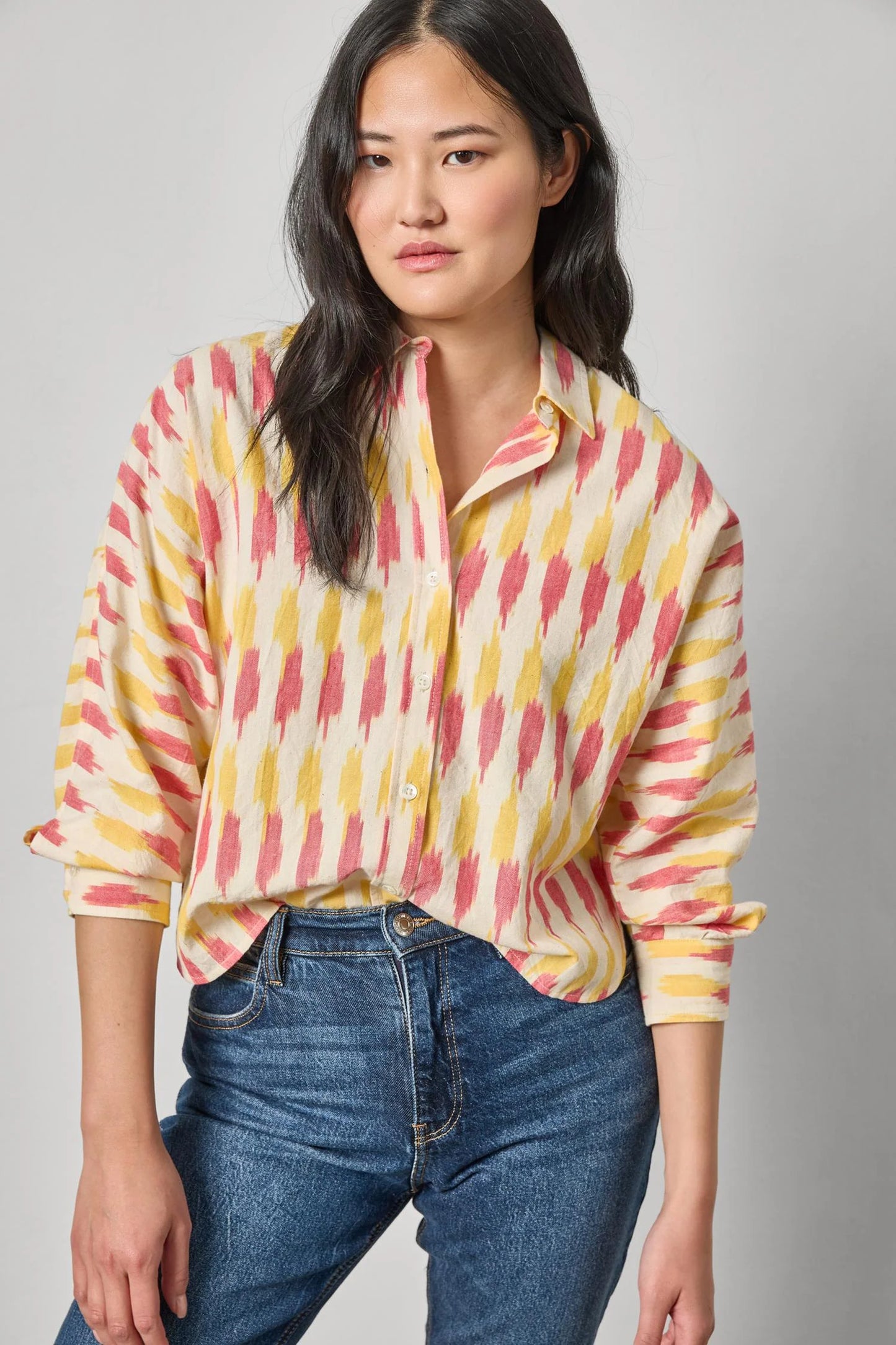 Ikat Dolman Button Down