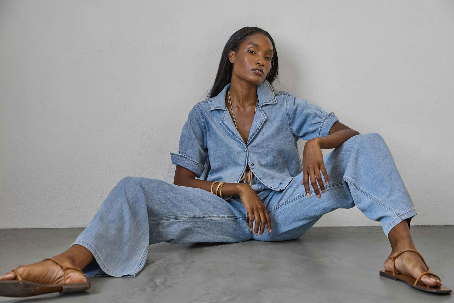 Denim Cuffed Shirt