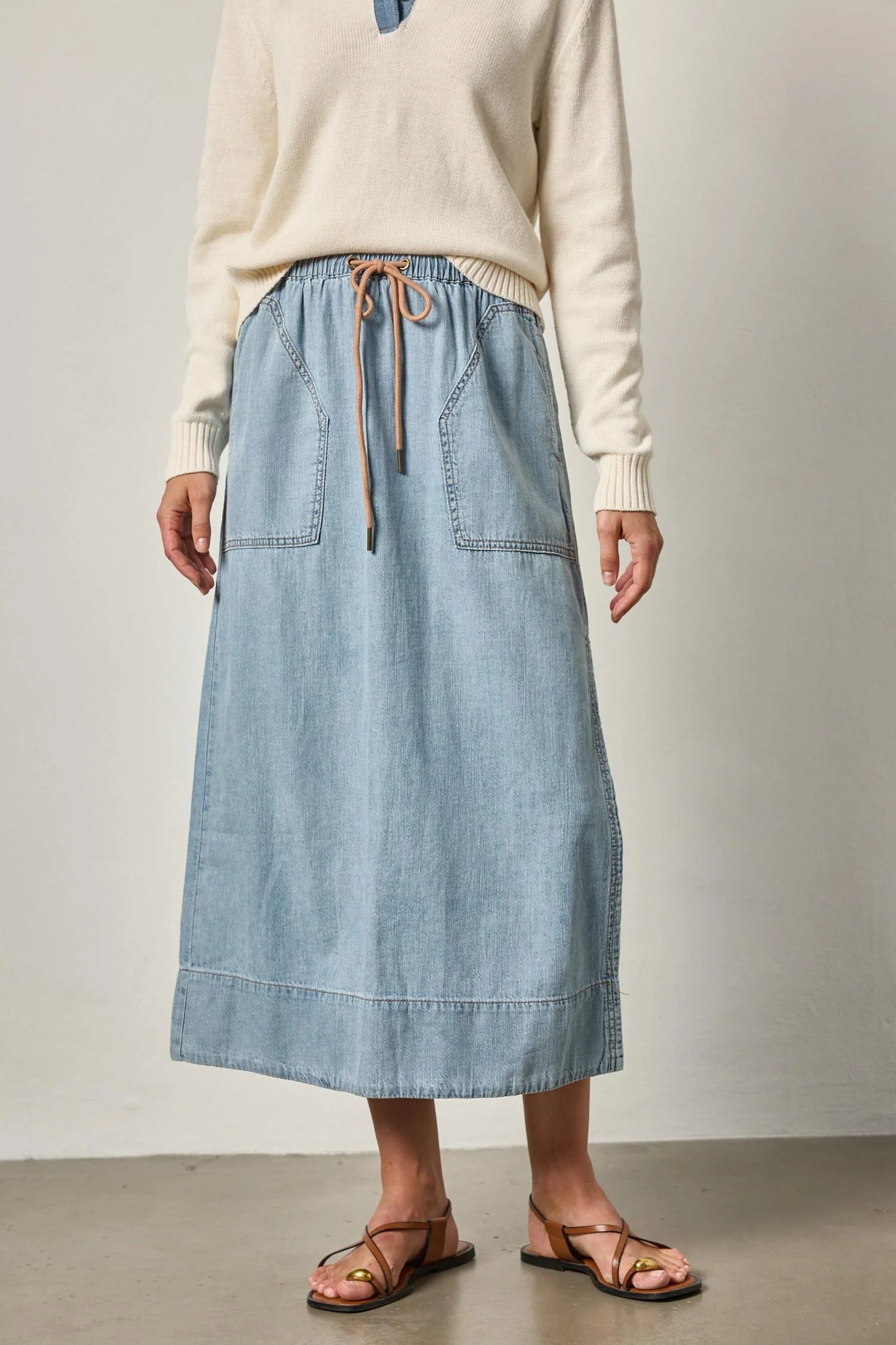 Denim Drawcord Skirt