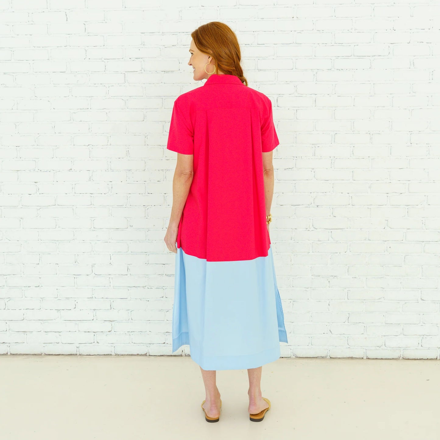 Millie Colorblock Dress in Red