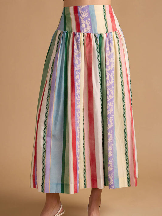 Edith Skirt - Garden Stripe