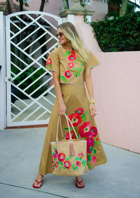ELIZABETH JAMES Paloma Top Patch Ice Coffee