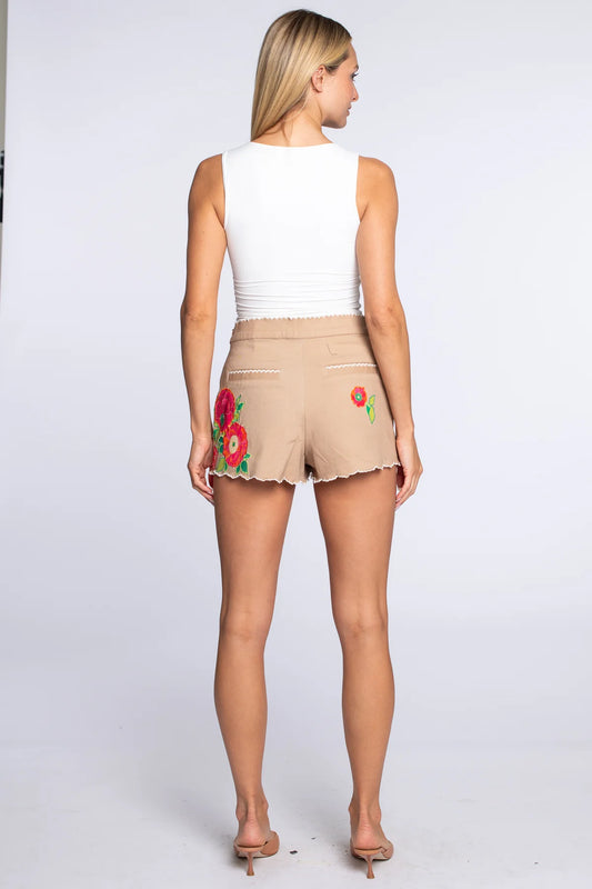 ELIZABETH JAMES Jojo Shorts in Poppy Patch Iced Coffee
