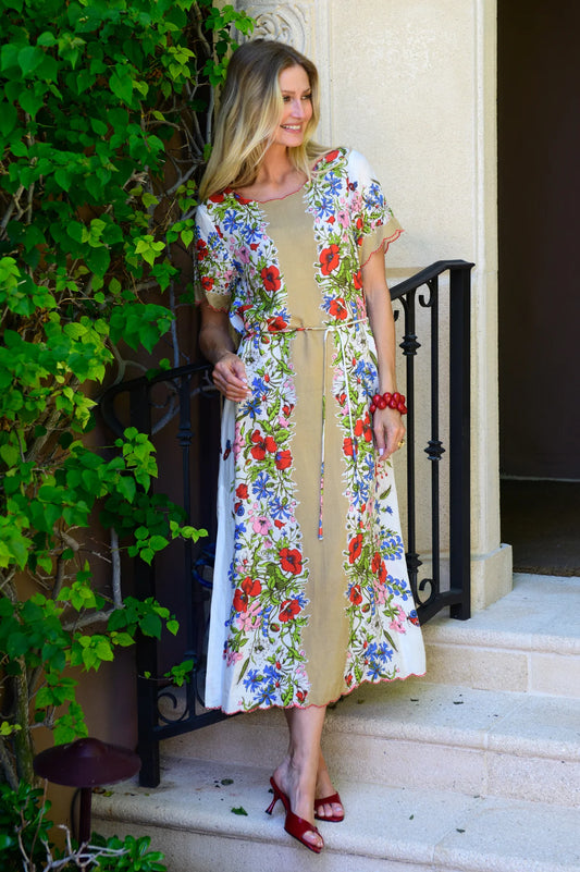 ELIZABETH JAMES Tess Midi Dress in Butterfly Garden