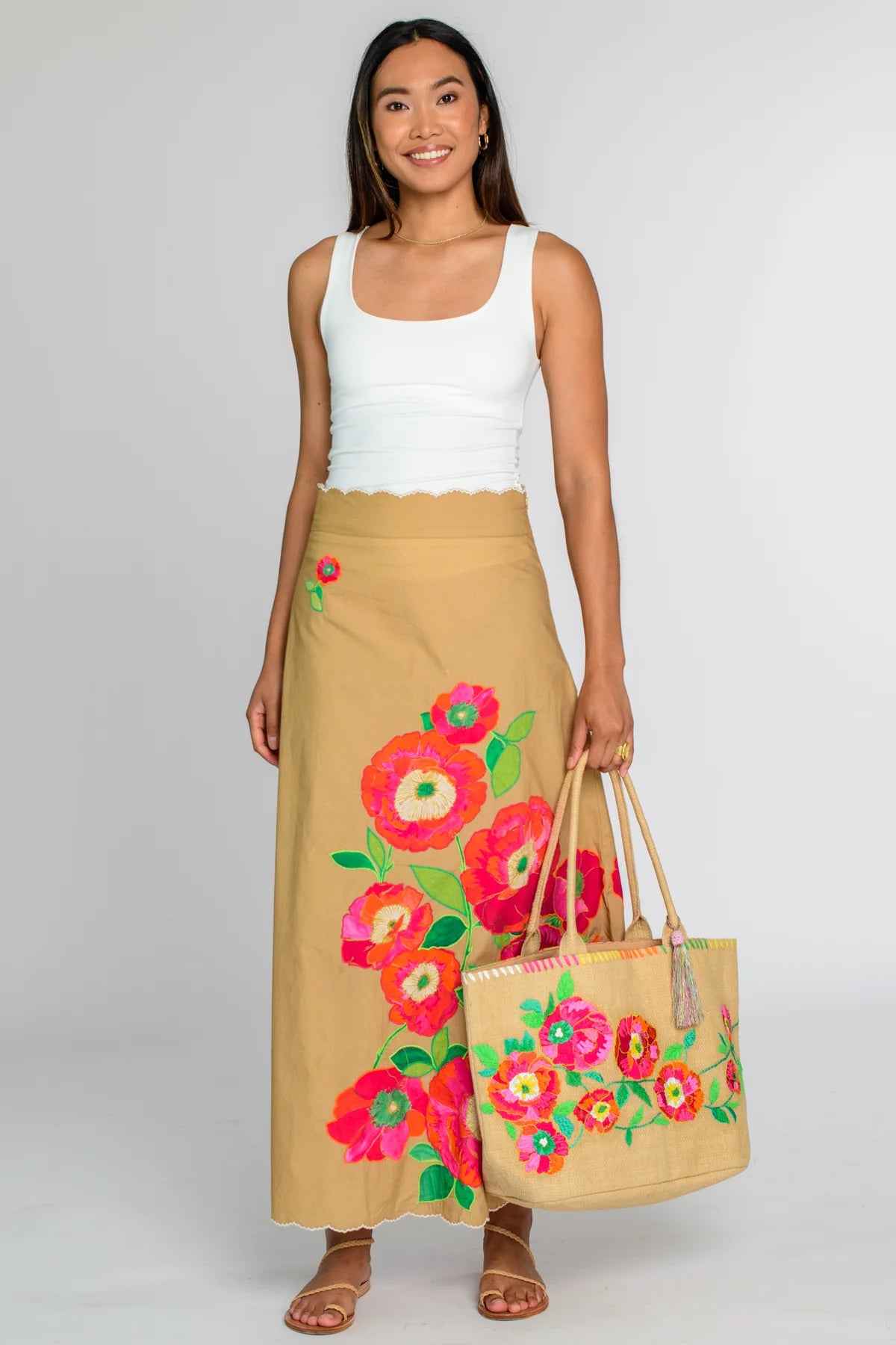 ELIZABETH JAMES Raffia Tote