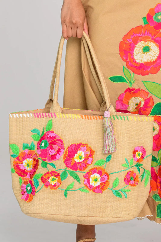 ELIZABETH JAMES Raffia Tote