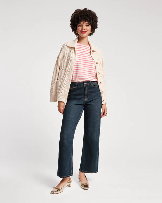 FRANCES VALENTINE Ace Jean Solid Stretch Denim Navy