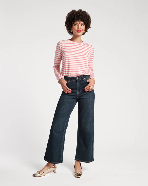 FRANCES VALENTINE Ace Jean Solid Stretch Denim Navy