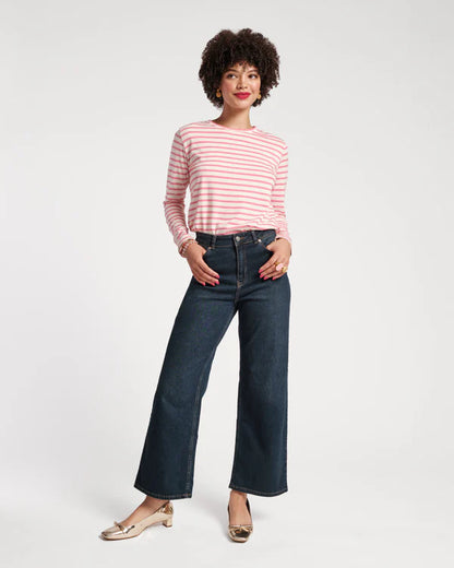 FRANCES VALENTINE Ace Jean Solid Stretch Denim Navy